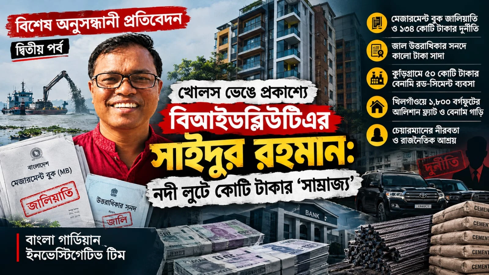 খোলস ভেঙে প্রকাশ্যে বিআইডব্লিউটিএর সাইদুর রহমান: নদী লুটে কোটি টাকার ‘সাম্রাজ্য’